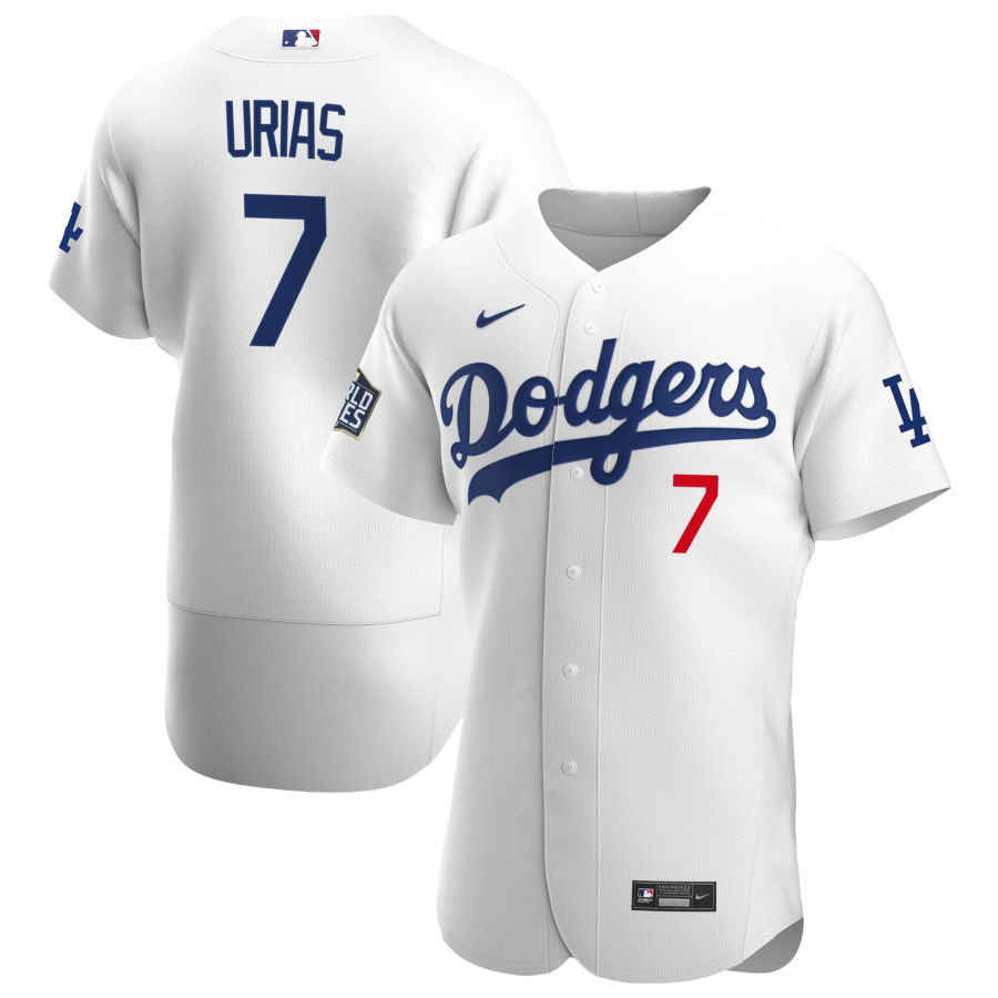 Los Angeles Dodgers #7 Julio Urias Men Nike White Home 2020 World Series Champions Authentic Player MLB Jersey->los angeles dodgers->MLB Jersey